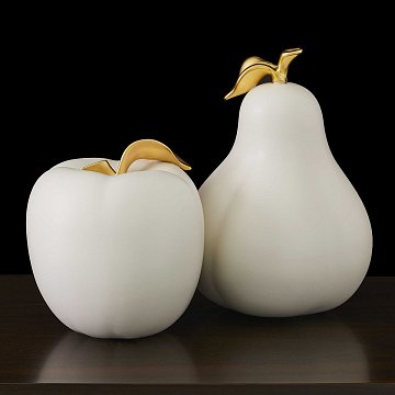 Apple and Pear Sculptures S/2