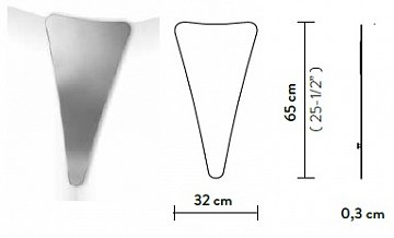 Cветильник настенный  h65, w32, d0.3cm, 12.6Вт Led 12V, 1000 lm, 2700K, 2 кг, IP20, суперзеркальная сталь
